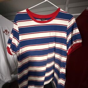 Striped Blue and Red Short Sleeve Tee